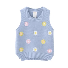 Свитер для девочек, детский пуловер, жилет с вышивкой, весенняя одежда для девочек, детская одежда, My-1131