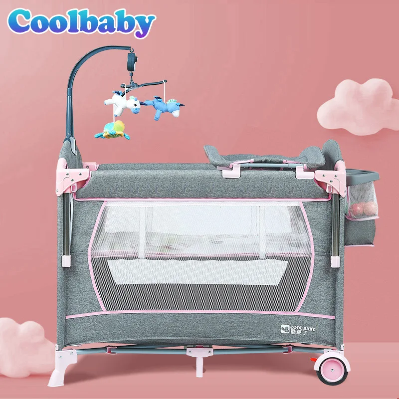 Coolbaby baby Переносная детская кроватка многофункциональная складная кроватка для младенца с Смена подгузников стол путешествия детская игра кровати для детская колыбель