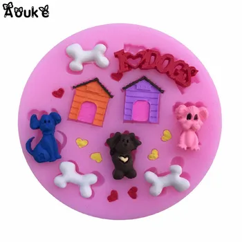 

Houses/Dog/Animals/Bone Shape Fondant Cake Silicone Molds Chocolate Biscuits Mold Wedding Cake Decorating Mould Baking DIY Tools