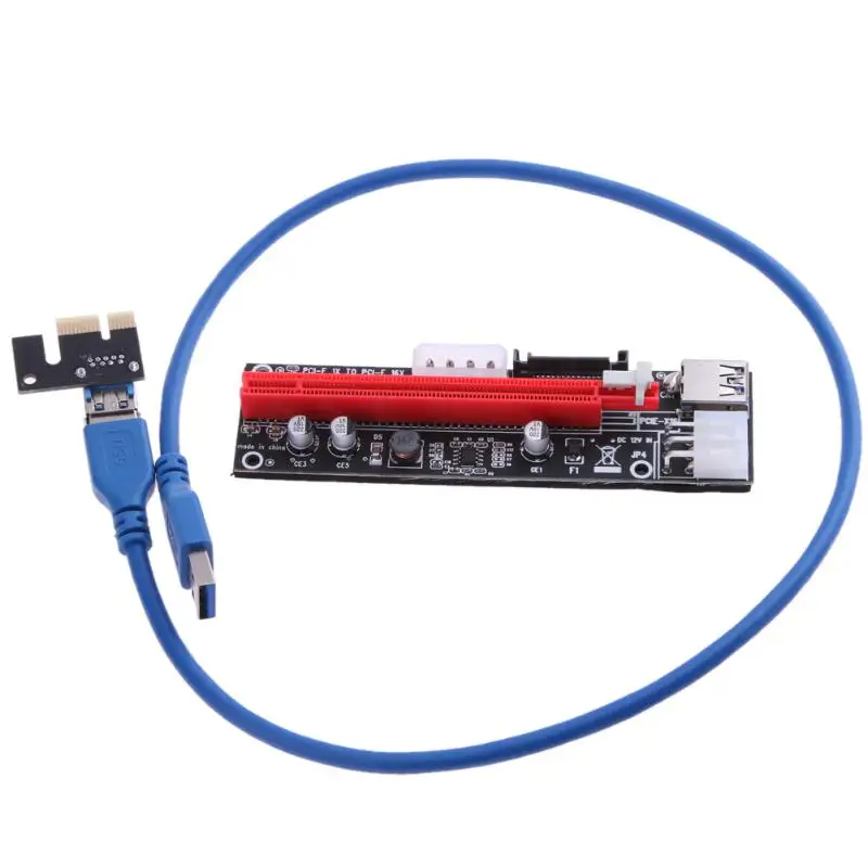 PCI E PCIE Express 1X до 16X 4pin 6 pin 15pin Расширение sata Riser Card USB3.0 адаптер кабель для ETH antminer GPU Miner
