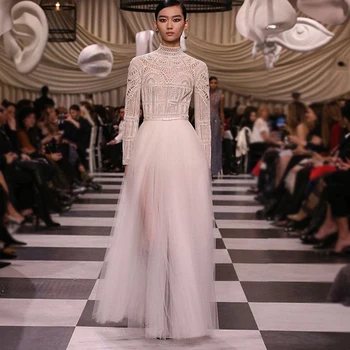 

New Heavy Industries Mesh Splice Banquet Dress Long Elegant Temperament Big Dress