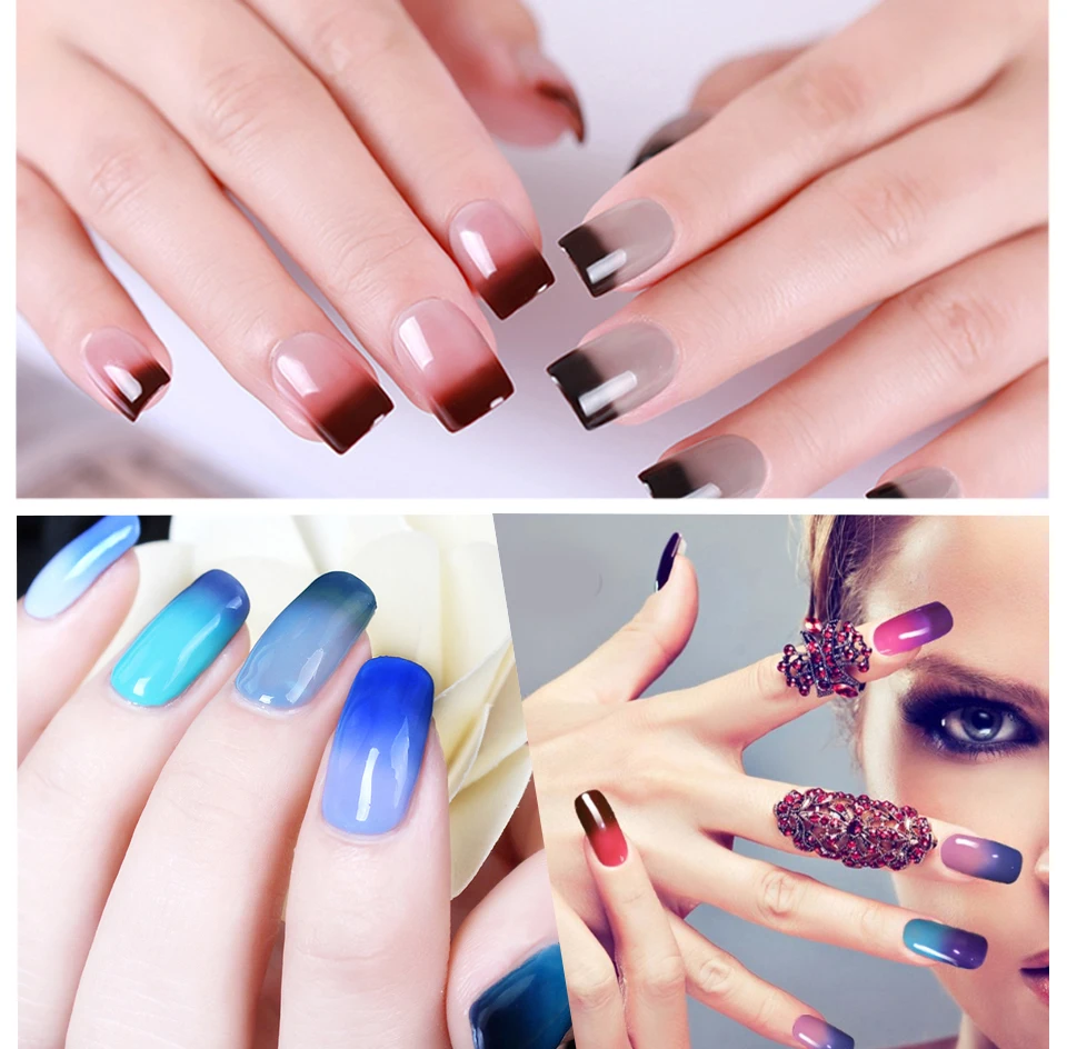 LAKIMU Nails Art УФ Гель-лак изменение температуры Цветной Гель-лак для ногтей длительное Замачивание Хамелеон термо гель лак