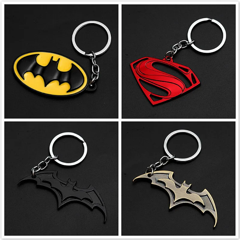 

1pcs Toys Fine Process Metal American Hero Logo Keychain Spider Man Iron Man Mask Keychain Toys Batman Keyring Key Gift Toys