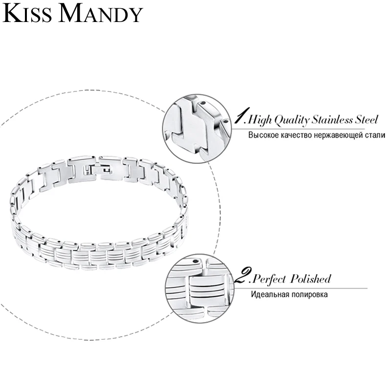 Бренд KISS MANDY, дизайнерский браслет, браслеты из нержавеющей стали для мужчин, мужской модный подарок, украшения FB77