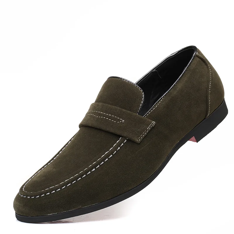 

Large Size Casual Spring New Hot Fashion Light Set Foot Shallow Mouth Low Help Solid Color Matte Men Bean Bean Shoes