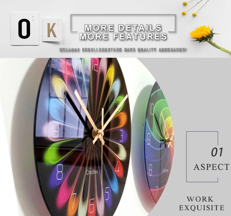 Modern Design Wall Watch Clock Wall Digital Wall Clock Watch Wall 3d Wall Clock Best Selling 2018 Products Shabby Chic Large Wall Clock Wall Clocks Kitchen Clock Wall (2)
