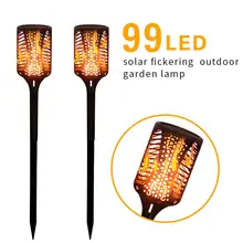 99LED Solar Lawn Light Flame Torch Light Plug Light Wall Lamp Outdoor Garden Decoration Garden Landscape Light