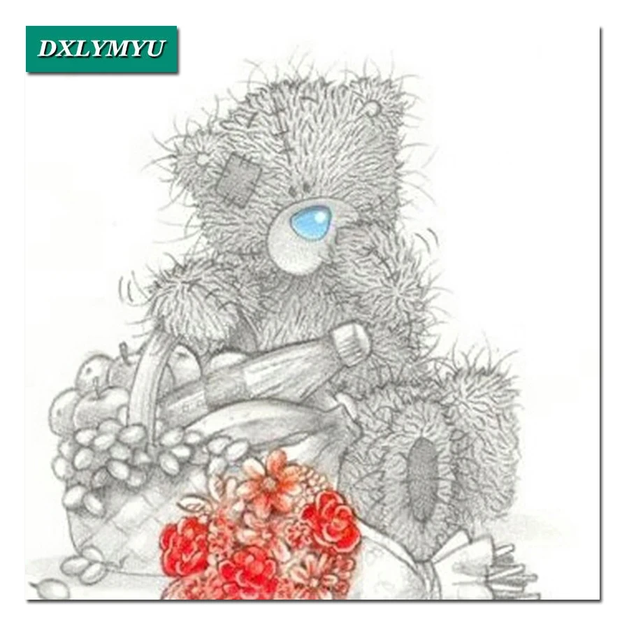 Diy Elmas Boyama Capraz Dikis Karikatur Meyve Sepeti Ayi Elmas