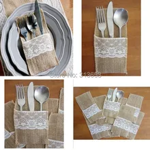 100 шт свадебные украшения стола/украшения стола и аксессуары держатели для серебра/страны свадебные украшения кружева льняное покрывало