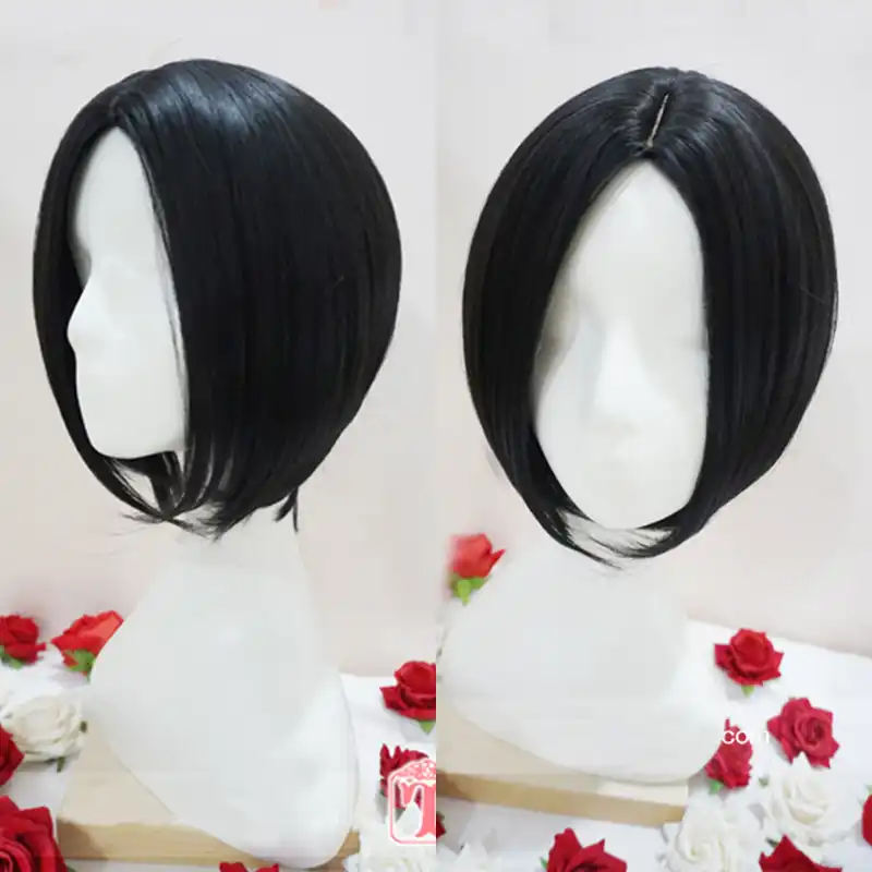Nana大崎ナナ黒ショートストレート中央パーティングヘアスタイル耐熱毛コスプレ衣装ウィッグ 無料ウィッグキャップ Anime Costumes Aliexpress