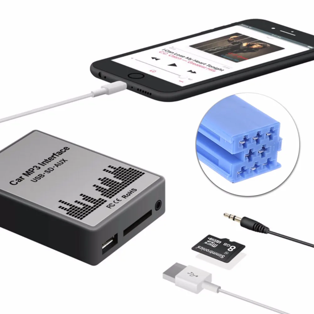 Горячий USB SD AUX Автомобильный MP3 музыкальный радио цифровой cd-чейнджер адаптер для Renault 8pin Clio Avantime Master Modus Dayton интерфейс