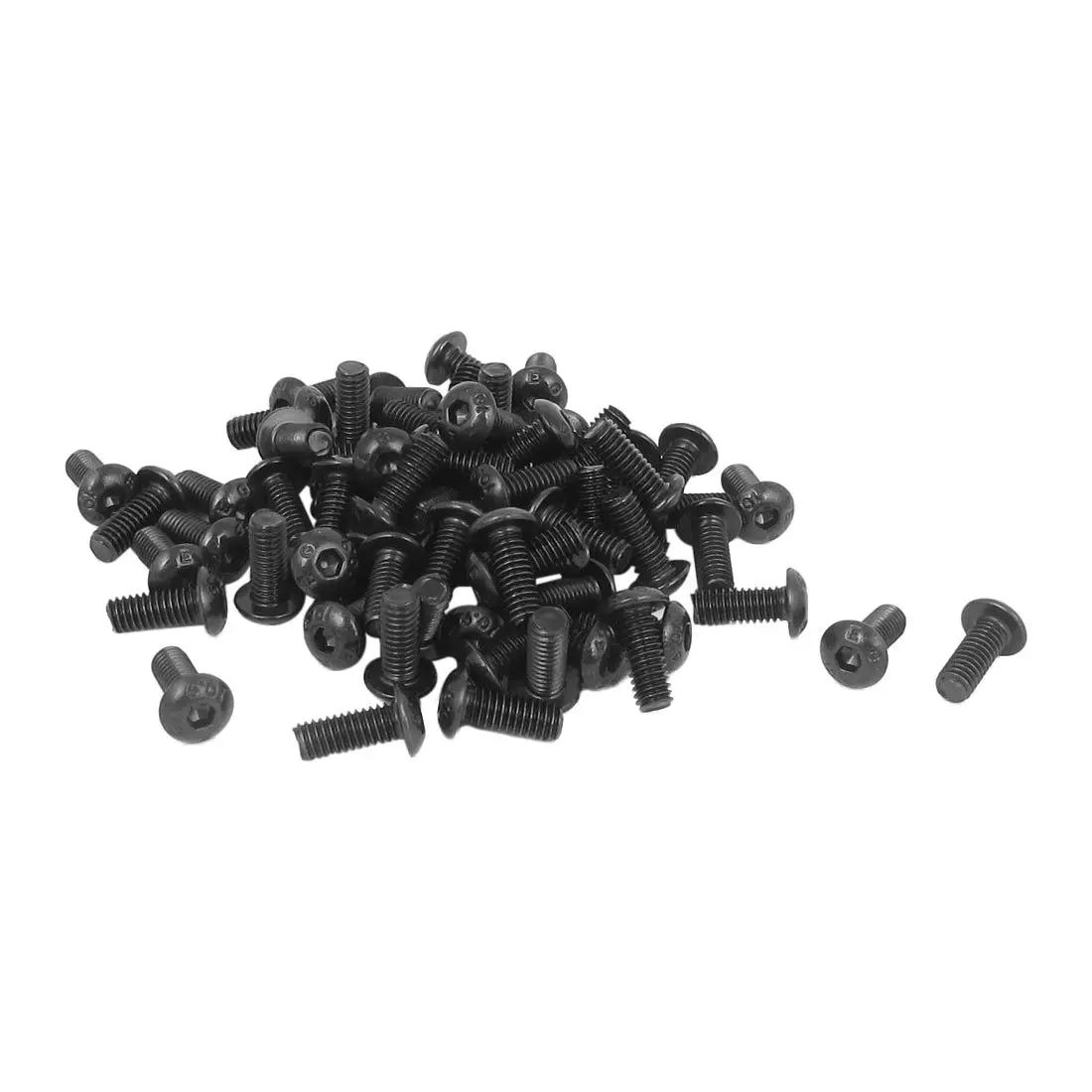 M4 x 10mm Alloy Steel Hex Screw Connector Black 100 Piecesin Screws