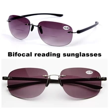 Yellowrock без оправы бифокальные Солнцезащитные очки для чтения мужчин и женщин очки для чтения уличные солнцезащитные очки для рыбалки