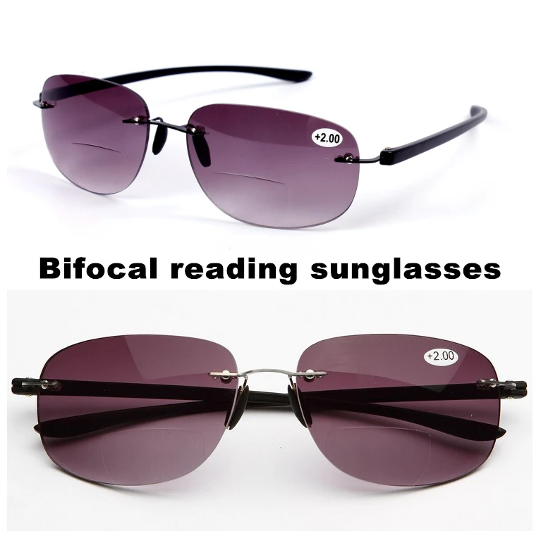 

Yellowrock Rimless Bifocal Reading Sunglasses Men and Women Reading Glasses Outdoor fishing sunglasses