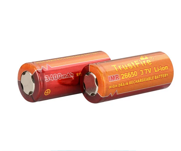 

18pcs/lot TrustFire High Drain IMR 26650 3.7V 3400mAh Rechargeable Lithium Battery Cell For E-cigarettes Discharge Current 60A