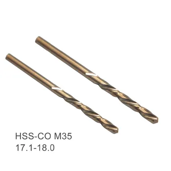 

2PCS Twist Drill Bit17.1 17.2 17.3 17.4 17.5 17.6 17.7 17.8 17.9 18mm HSS-CO M35 Cobalt Steel Straight Shank For Stainless Steel