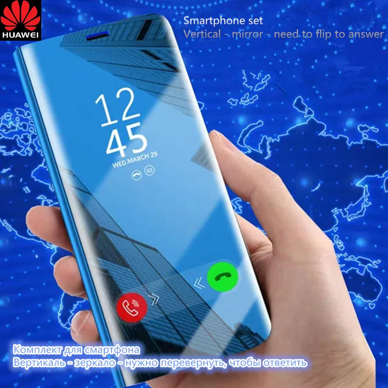 

Mirror Flip Case For Huawei P20 P30 Lite Mate 20 10 Lite Pro Y6 Y5 Prime 2018 Cover On Honor 10 8X 7A 7C Y9 P Smart 2019 Case