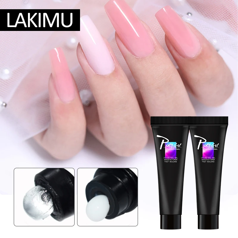 

LAKIMU 9 Colors Soak Off Poly Gel Quick Building UV LED Permanent Enamels UV Gel Nail Acryl Gel Extension Camouflage Builder Gel