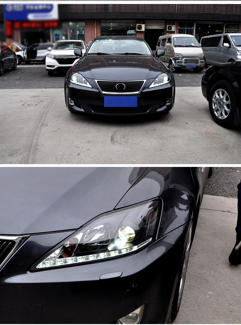 Автомобильный Стайлинг светодиодный головной фонарь для Lexus IS250 светодиодный фары 2006-2012 для IS250 drl H7 hid Биксеноновые линзы angel eye ближнего света