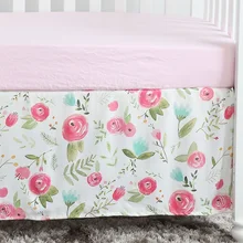 Детская кроватка Юбка Пыль рюшами для маленьких девочек постельные принадлежности для мальчиков наборы(розовые розы