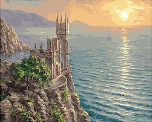 

Hand painted canvas oil painting by numbers swallow's Nest picture coloring by numbers 40x50 framed wall for bedroom