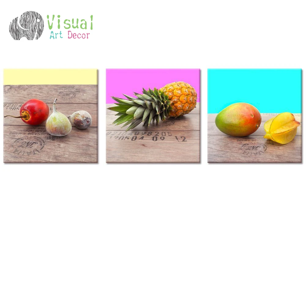 

Colorful Various Vegetables And Fruit Wall Art Non Framed Food Pictures Group Canvas Prints for Home Decor