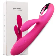 G Spot Coelho Vibrador Vibrador Orgasmo Adulto Brinquedos USB de Carregamento Poderoso Masturbação produto adulto do Sexo Brinquedo Do Sexo para As Mulheres À Prova D' Água(China)