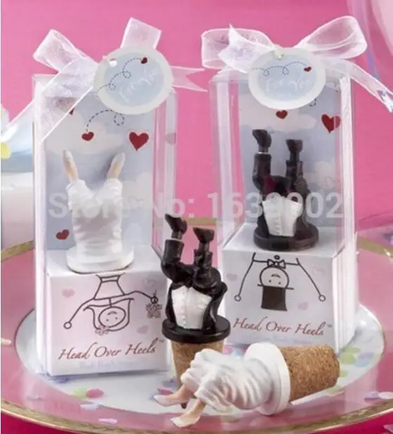 New fashion groom and bride wine bottle pourer stopper wedding favors