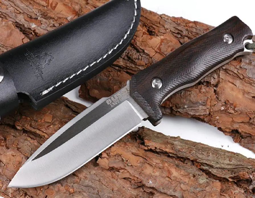 

Mengoing Wild Boar Hunting Knife 440 Steel Blade High Density G10 Handle Wilderness Survival Fixed Blade Knife