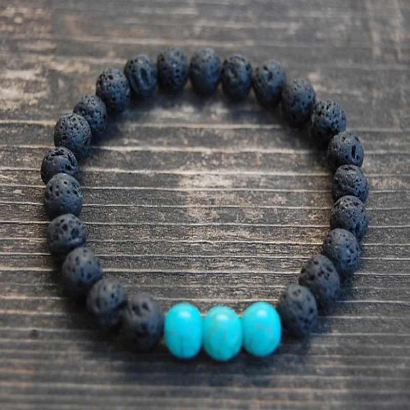 

Lose Weight Chakra Bracelet Black Lava Healing Balance Beads Reiki Buddha Prayer Natural Stone Bracelet For Women