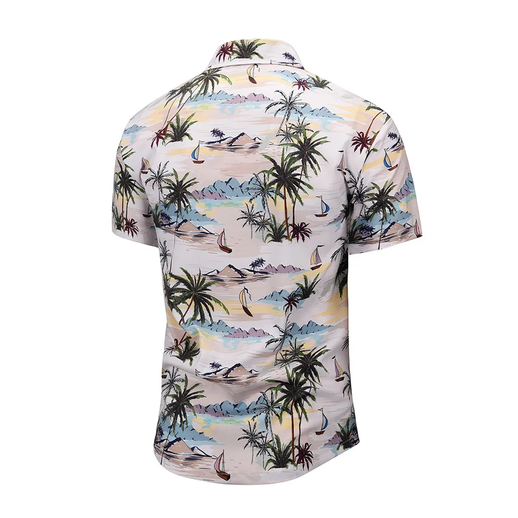 Мужская летняя рубашка мужская повседневная camisa masculina с принтом пляжные рубашки с коротким рукавом мужские 3D новые модные рубашки в