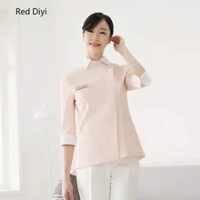 Медицинская косметичка Униформа лето тонкий салон красоты комбинезоны с коротким рукавом розовый Pet doctor Стоматологическая медсестры униформа