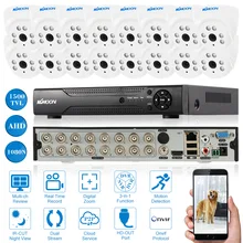 KKmoon 16CH канал AHD 1080N 720P CCTV система видео рекордер DVR 16 шт 720P 1500TVL AHD купольная камера ИК CCTV комплект управление приложением