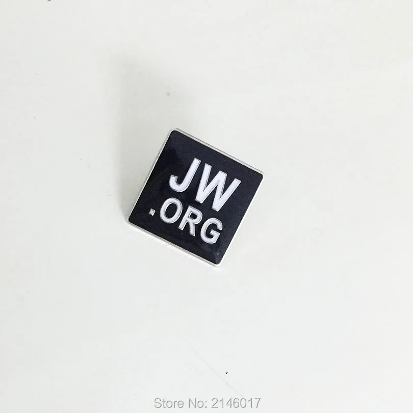 

100pcs Customized Pin Badges Silver Color Regalia JW.ORG Lapel Pins and Brooch Black Soft Enamel with Epoxy