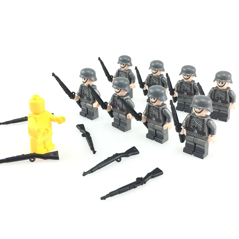 WW2 Military Soldiers Rifle Weapons Building Blocks Army Action Figures Gun Model Accessories Blocks Toy Compatible LegoINGly