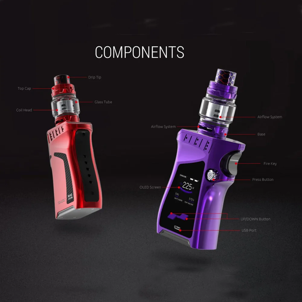 Original SMOK MAG KIT MAG 225W Box Mod With TFV12 Prince Tank 8ml Atomizer Vaporizer Vape Kit Electronic Cigarette Kit Original SMOK MAG KIT MAG 225W Box Mod With TFV12 Prince Tank 8ml Atomizer Vaporizer Vape Kit Electronic Cigarette Kit