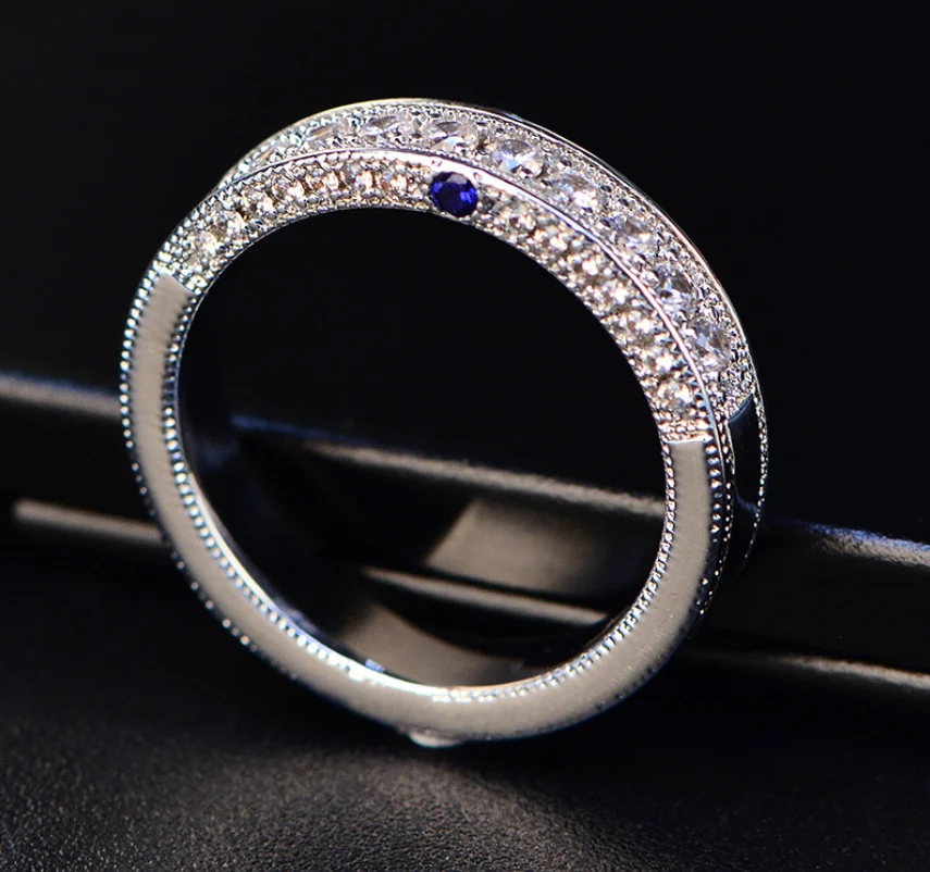 

2018 New Arrival Vintage Fashion Jewelry smooth 925 Silver Fill AAA CZ High Quality Party Wedding Band Ring for Men Women Gift