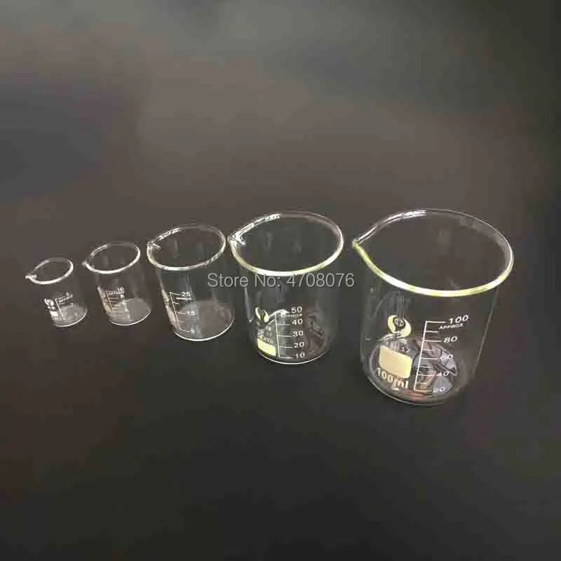 Лабораторный стакан Pyrex стеклянная посуда химическое мерное стекло плоское дно
