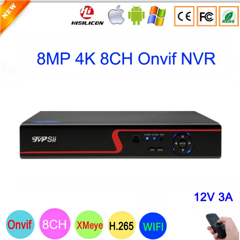 Красная панель Hi3536C XMeye аудио 8CH* 4 K/32CH* 5MP видео регистратор наблюдения 8MP 4K 8CH 8 канальный H.265 IP Onvif wifi CCTV NVR