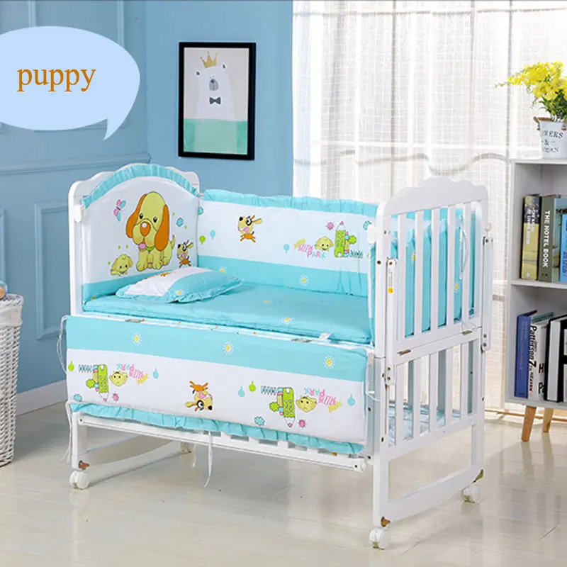 Five-Piece Baby Bedding Sets Crib Bumpers Bed Around Cot Bed Sheets Cotton Thickening Baby Beddings Newborn Bed Bumper 56*100cm