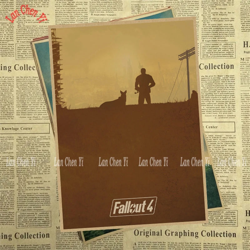 Fallout серии классический фильм крафт-бумага плакат для кафе Креативные обои интерьера - Цвет: Бургундия