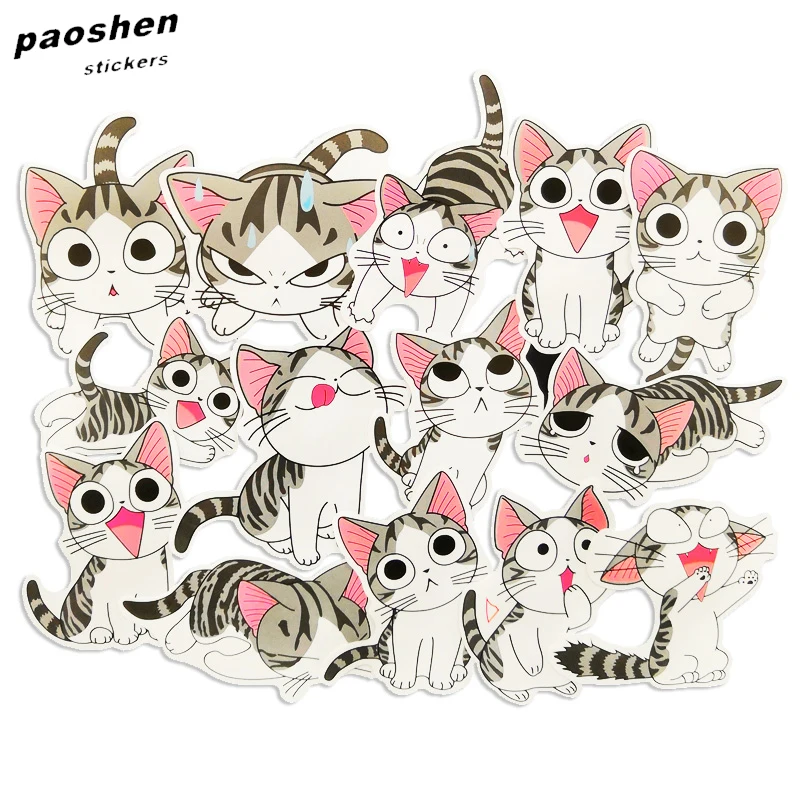 

14pcs Creative Cute Self-made Sweet cat stickers Scrapbooking Stickers /Decorative Sticker /DIY Craft Photo Albums/Face