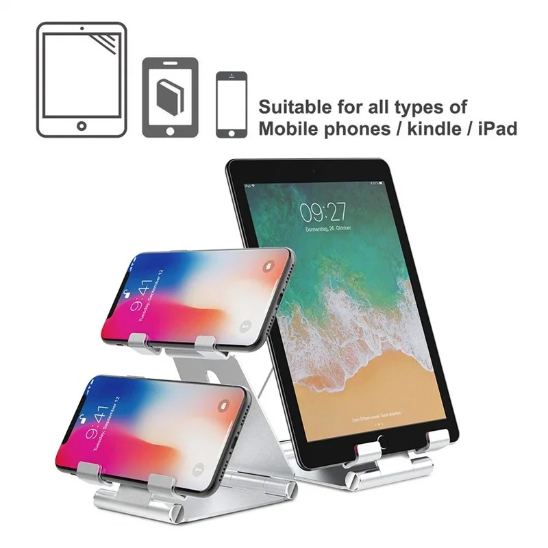  Tongdaytech Mobile Phone Desk Holder Foldable Rotatable Aluminium Tablet Stand For Iphone Smartphon