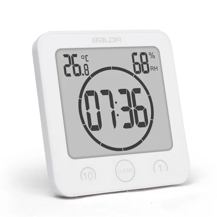 Цифровые настенные часы для ванной, водонепроницаемые часы для душа, таймер, ЖК-дисплей, температура, влажность, настенные часы для душа, таймер обратного отсчета, кухонный таймер
