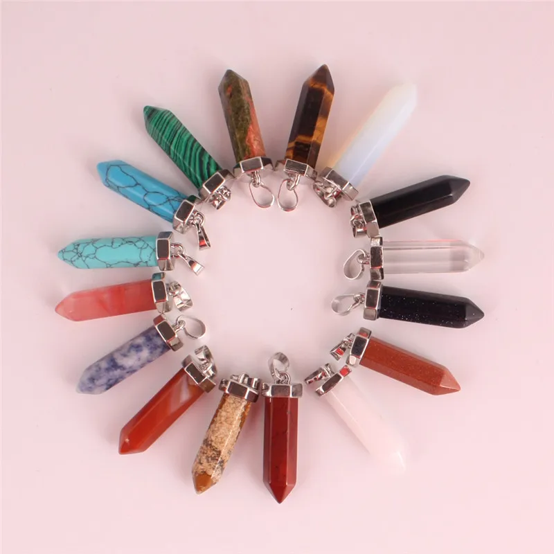 Druzy 12PC Natural Stone Crystal Quartz Hexagonal Prism Healing Pointed