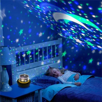 

Rotating Led Night Lights Dimmable Projector Lamp Starry Moon Sky Universe Earth Table Lamps Valentine's Day Christmas Lights