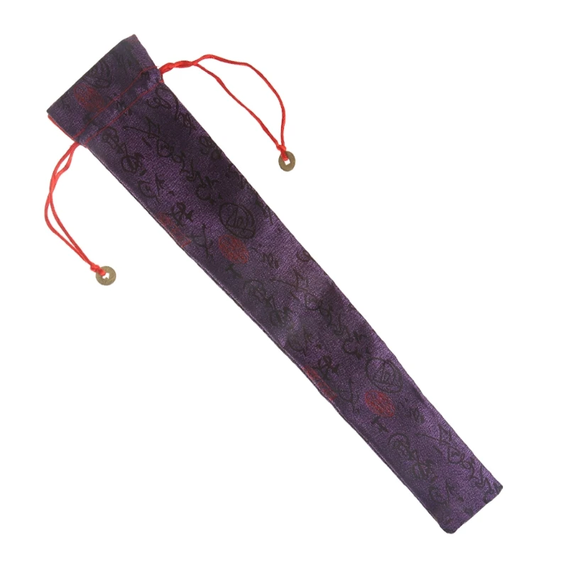 Высокое качество китайский каллиграфический Декор складной ручной вентилятор сумка пылезащитный держатель защитный чехол - Цвет: purple