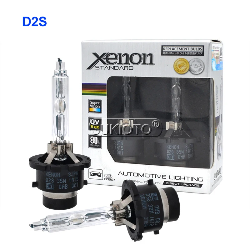 SUKIOTO Premium 35W Xenon D1S D2S D3S D4S HID Xenon Bulb Lamp 4300K D1S 8000K D2S 6000K D3S Car Headlight Replacement Bulb D4S