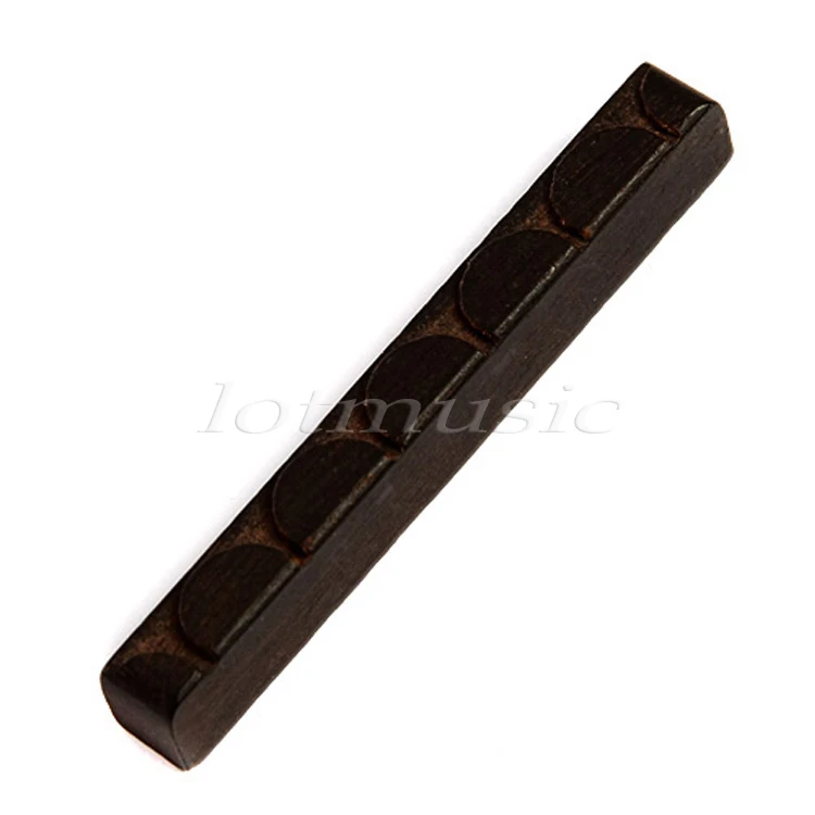 1Pcs Ebony Wood Classical Guitar Nut 6 String Slotted 52mm*6mm*9mmin