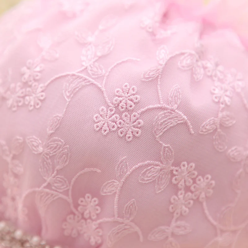 Lace Baby Girl Hat Flower Pearl Girl Summer Hat Beautiful Princess Sun Cap With Bowknot Cotton Solid Baby Cap Baby Girl Clothing (9)